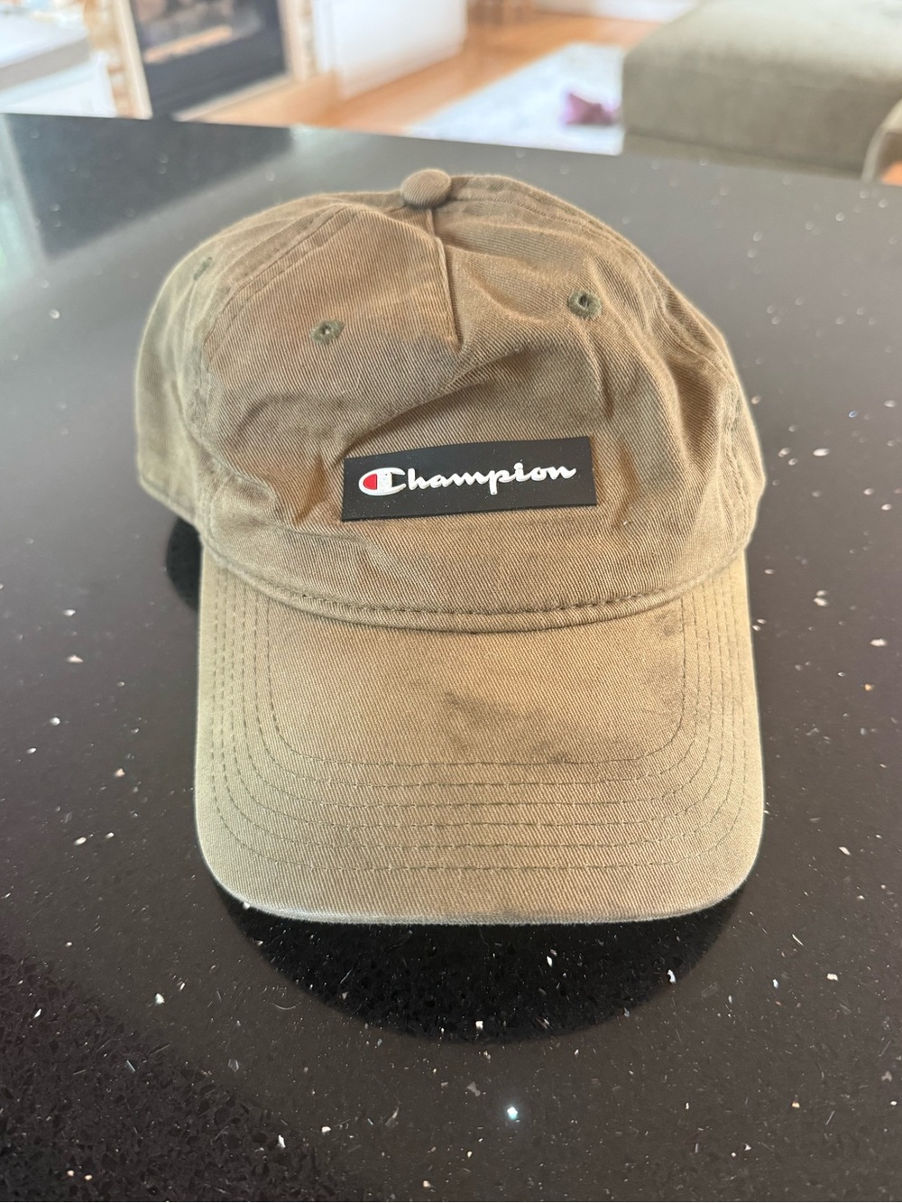 Champion Olive Baseball Cap with Logo Patch